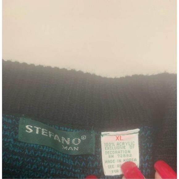 Vintage Leather Panel Detail Sweater - Picture 7 of 9